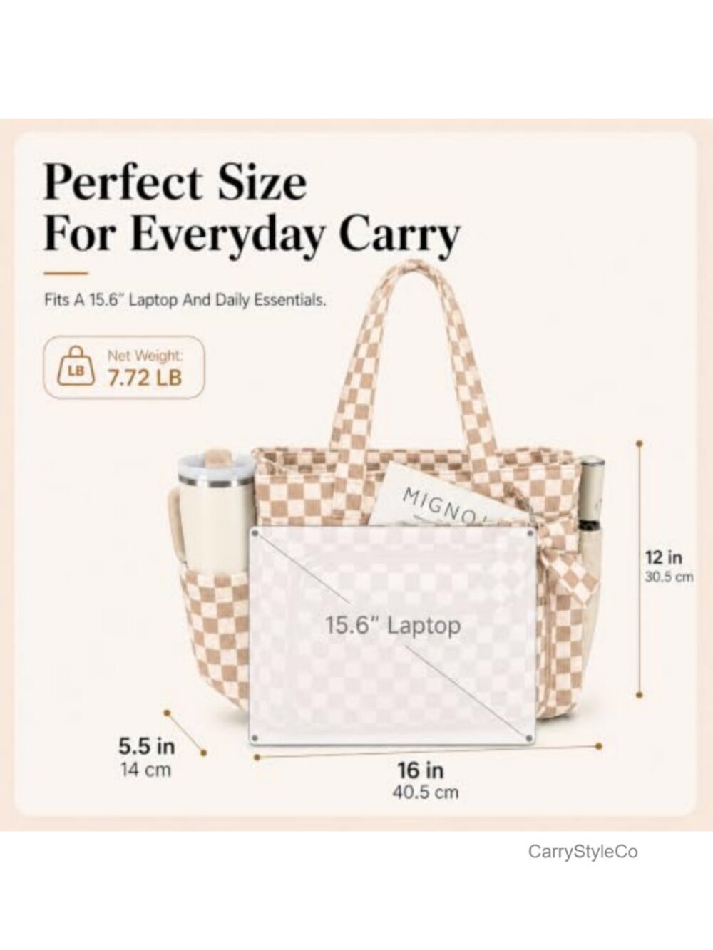 15.6" Laptop Tote Bag Padded Tech Compartment 16 Pockets 3-Piece Set - Picture 2 of 6